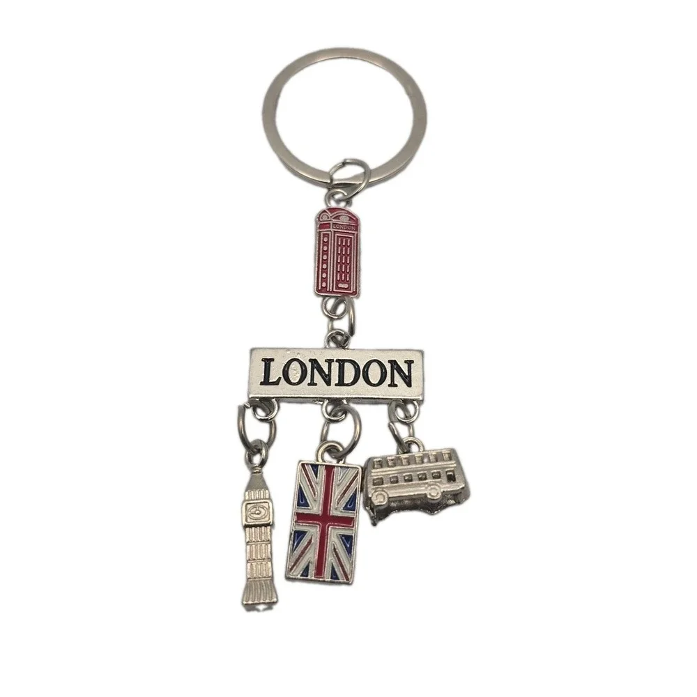 Vintage London Charms Key Chain Souvenir Key Ring A1-13